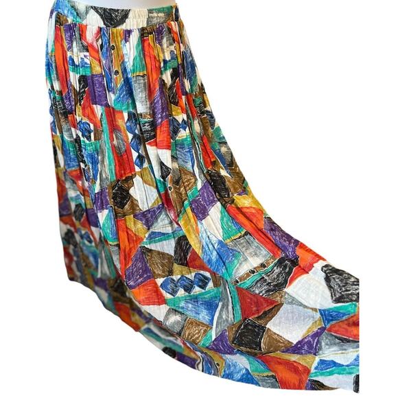 SABINO Vintage Artsy Boho Beachy Sailor Collar Top & Maxi Skirt Set 16 XL - Picture 9 of 10